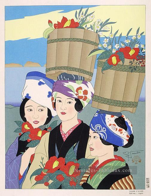 fleurs d hiver Oshima Japon 1955 japonais Peintures à l'huile